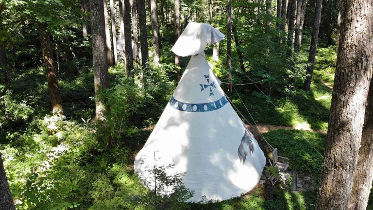 tipi during Oregon yoga retreat
