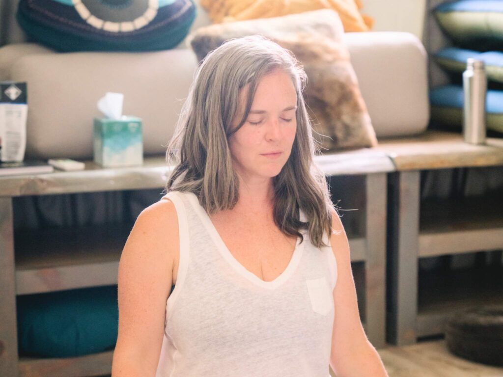Autumn Adams practicing yoga for nervous system regulation
