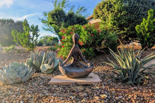herbs for yoga beauitful yoga statue in outdoor garden